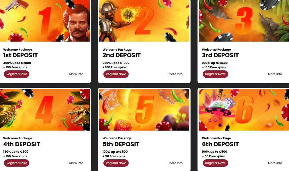 Spicy Jackpot casino first deposit bonuses